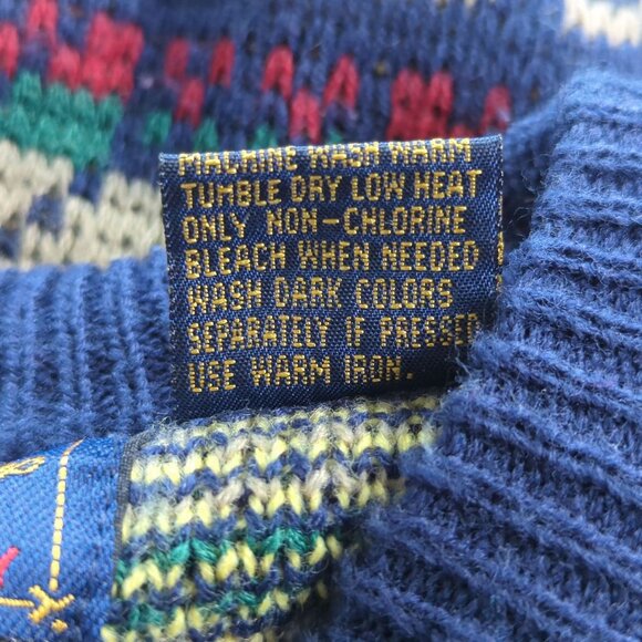 Vintage Apparel Workshop Geometric Sweater XL Fair Isle Nordic Retro 80s 90s - Picture 6 of 14